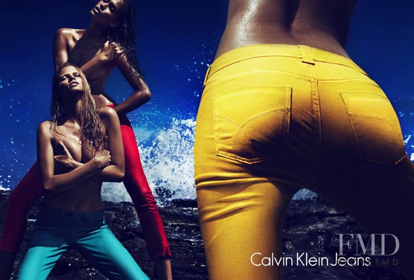 Joan Smalls featured in  the Calvin Klein Jeans advertisement for Spring/Summer 2012