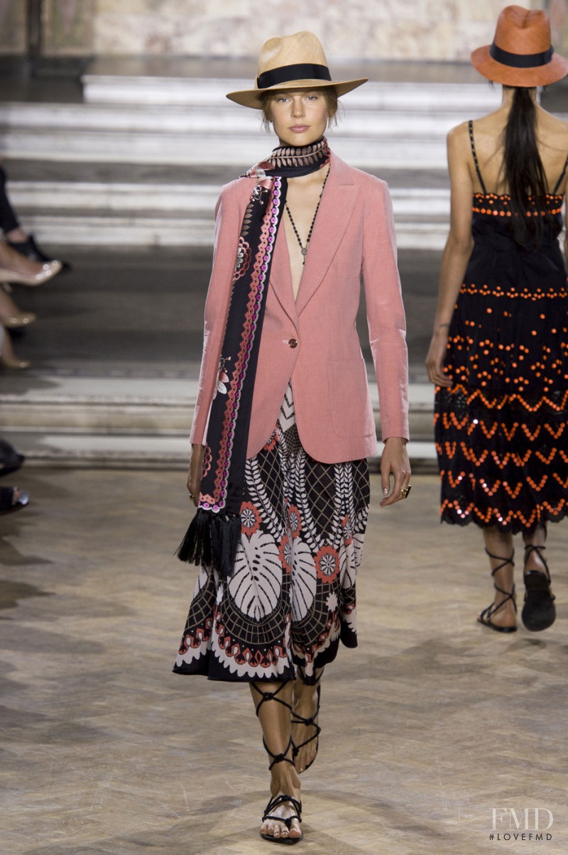Elisabeth Erm featured in  the Temperley London fashion show for Spring/Summer 2016