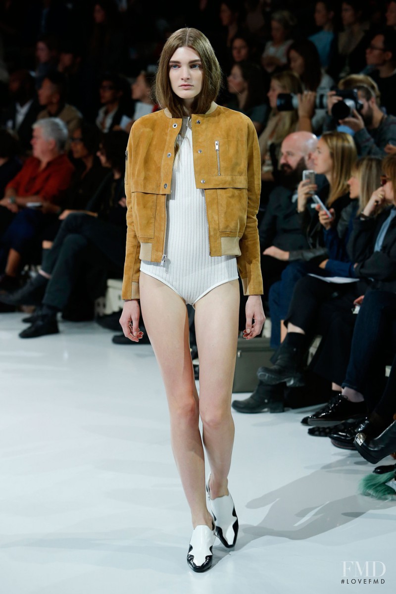 Sara Witt featured in  the André Courrèges fashion show for Spring/Summer 2016
