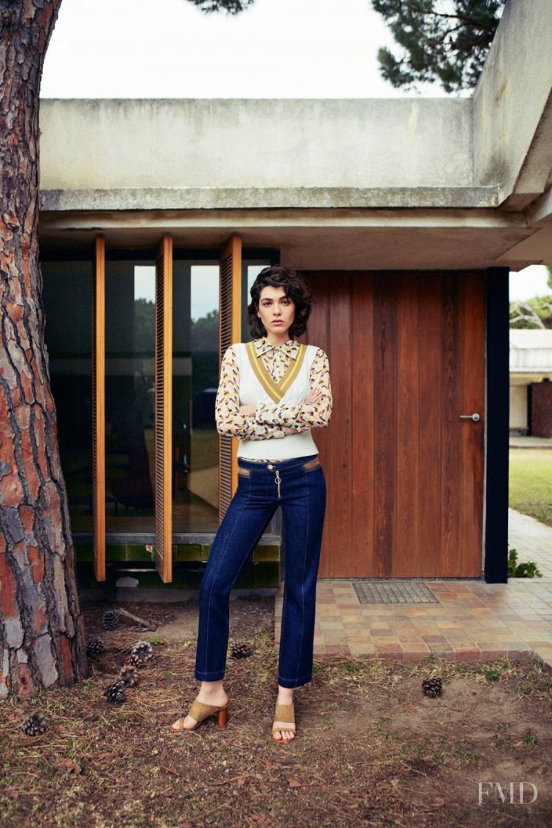 Steffy Argelich featured in  the Mango Premium fashion show for Fall 2015