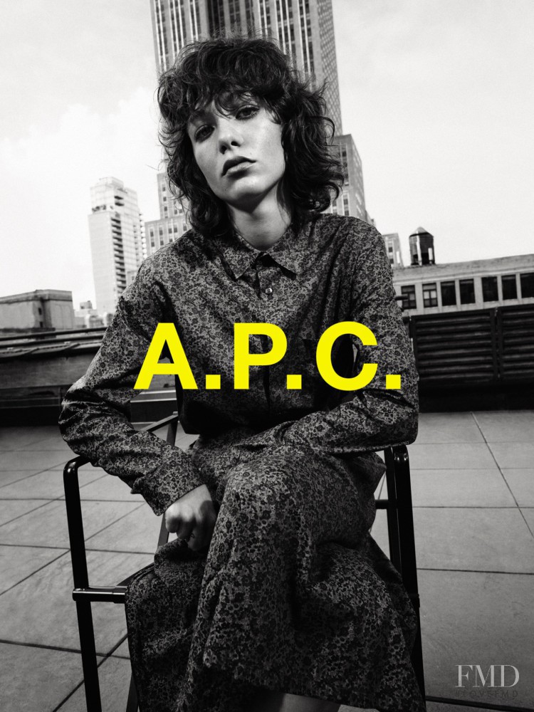 Steffy Argelich featured in  the A.P.C. advertisement for Resort 2016