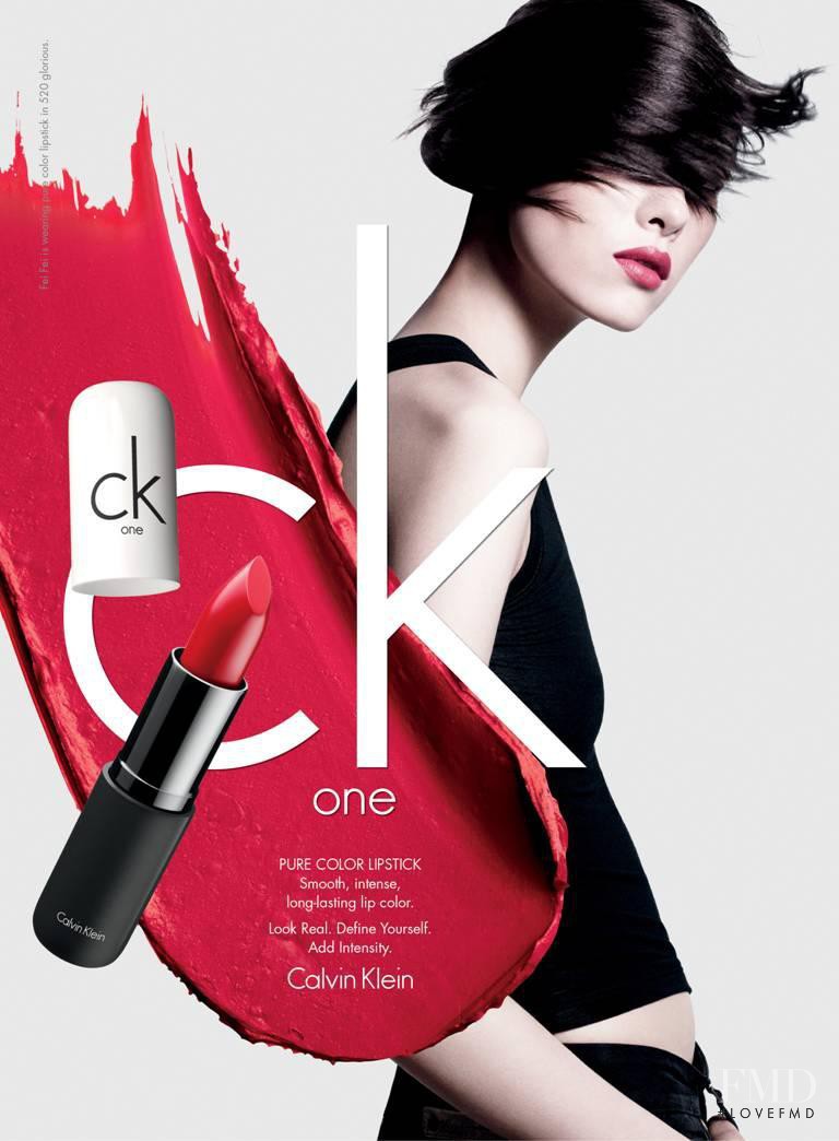 Fei Fei Sun featured in  the CK One Color Cosmetics advertisement for Spring/Summer 2013
