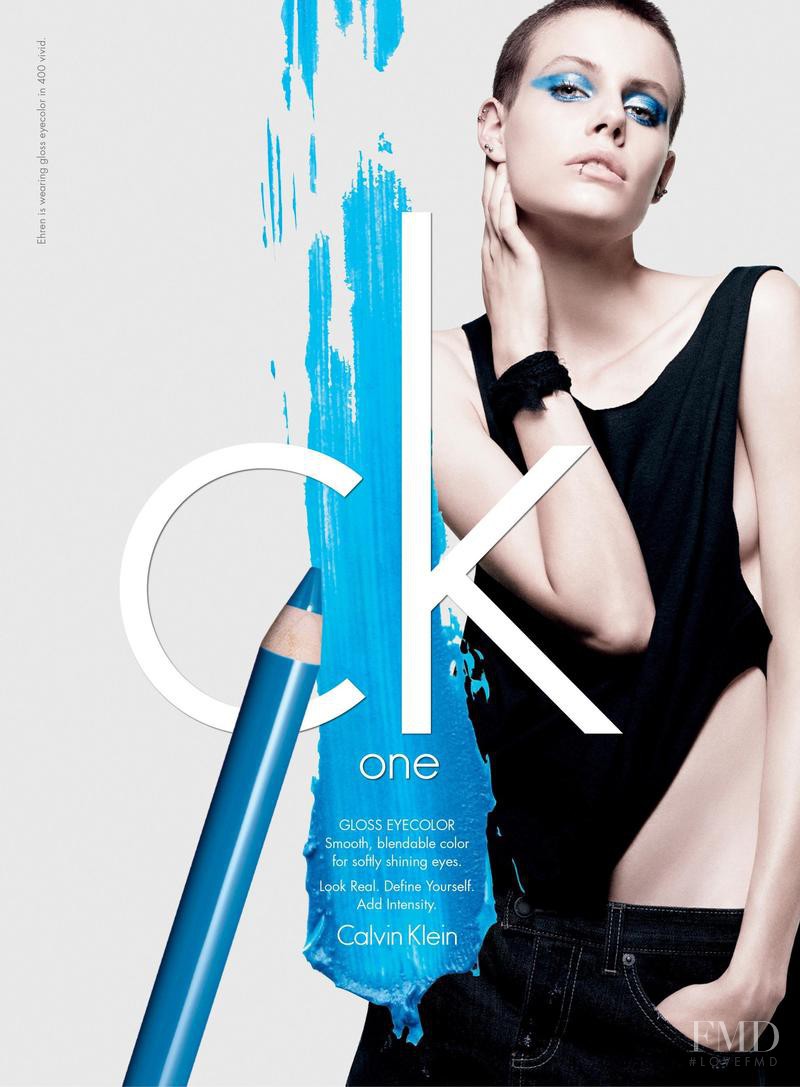 Ehren Dorsey featured in  the CK One Color Cosmetics advertisement for Spring/Summer 2013