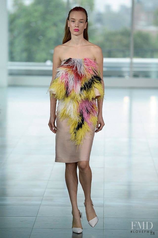 Charlotte Kay featured in  the Fyodor Golan fashion show for Spring/Summer 2014