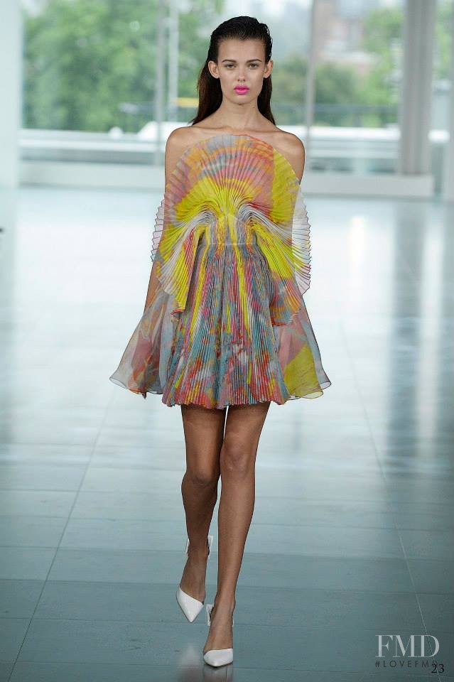 Sarah Dick featured in  the Fyodor Golan fashion show for Spring/Summer 2014