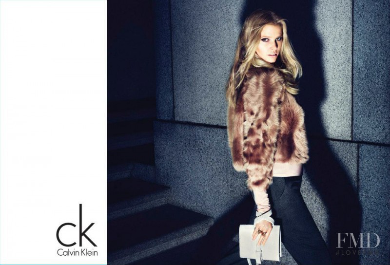 Lara Stone featured in  the CK Calvin Klein advertisement for Autumn/Winter 2012