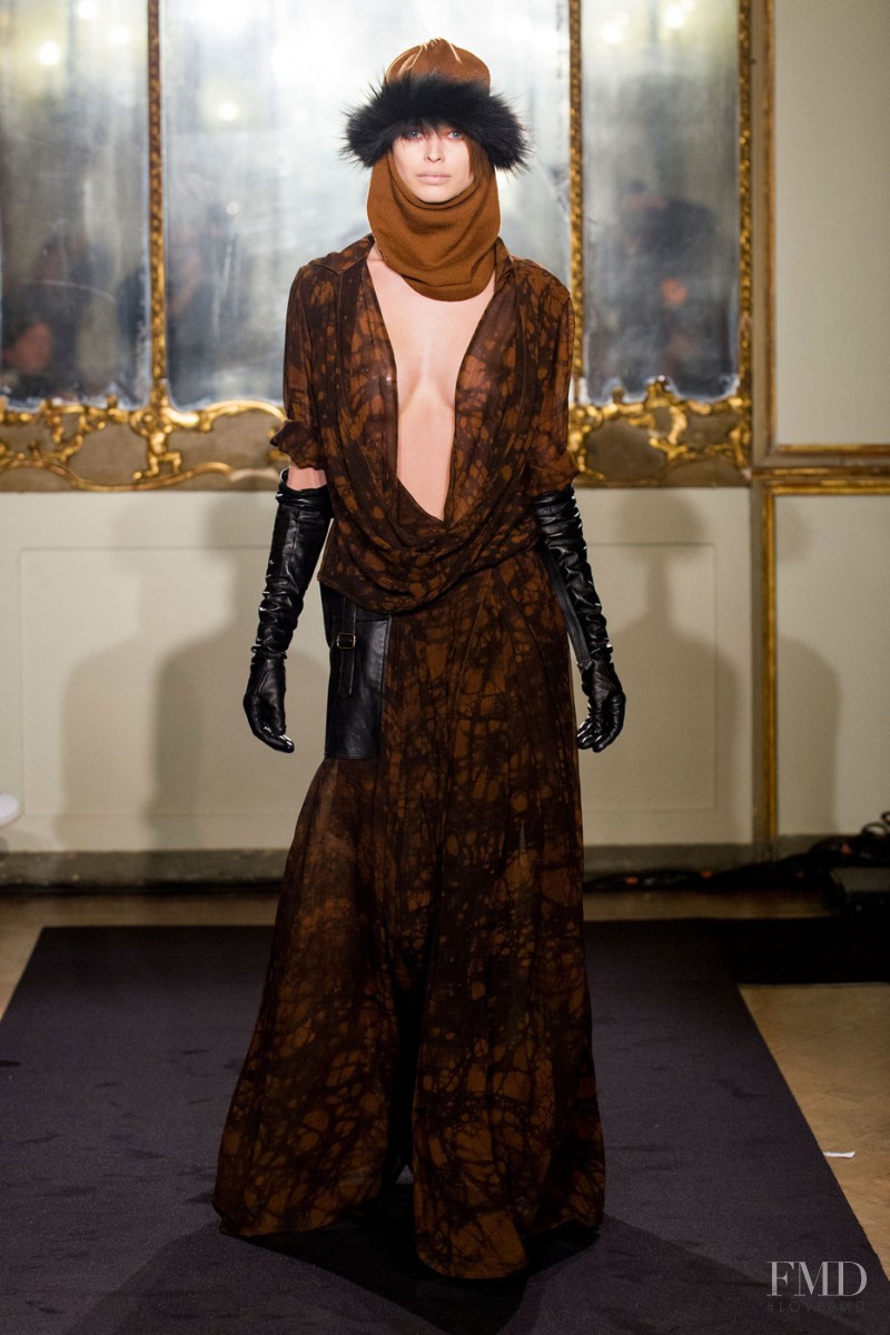 Birgit Kos featured in  the Nicholas K fashion show for Autumn/Winter 2015