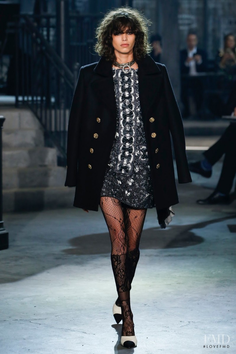 Mica Arganaraz featured in  the Chanel Métiers d\'art  fashion show for Pre-Fall 2016
