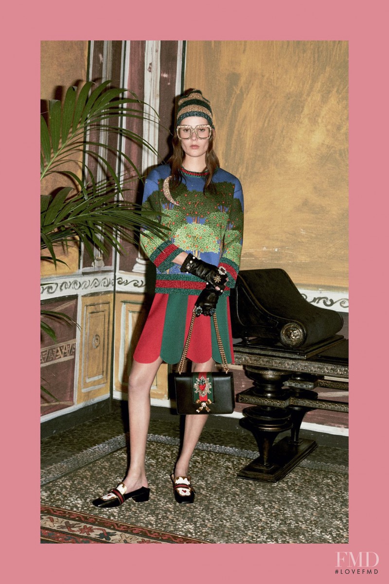 Vera Van Erp featured in  the Gucci lookbook for Pre-Fall 2016