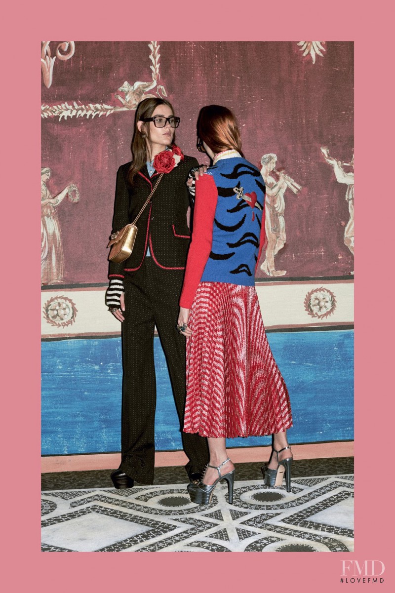 Vera Van Erp featured in  the Gucci lookbook for Pre-Fall 2016