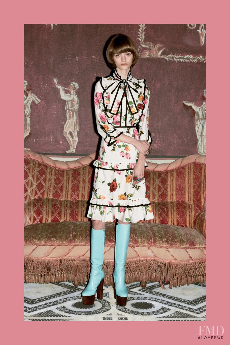 Peyton Knight featured in  the Gucci lookbook for Pre-Fall 2016
