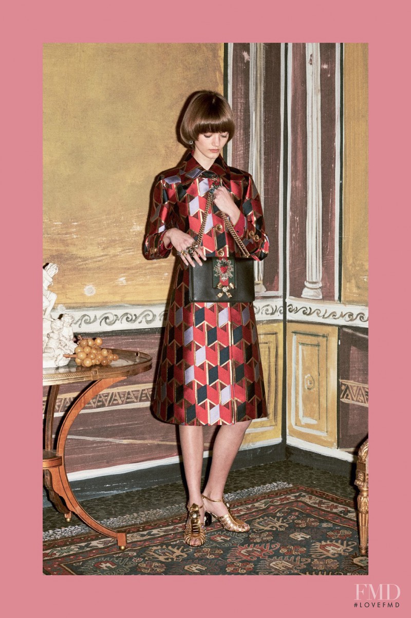 Peyton Knight featured in  the Gucci lookbook for Pre-Fall 2016