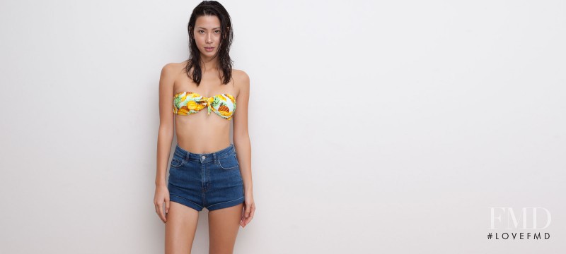 Chloe Blanchard featured in  the Pull & Bear Swimwear catalogue for Spring 2015
