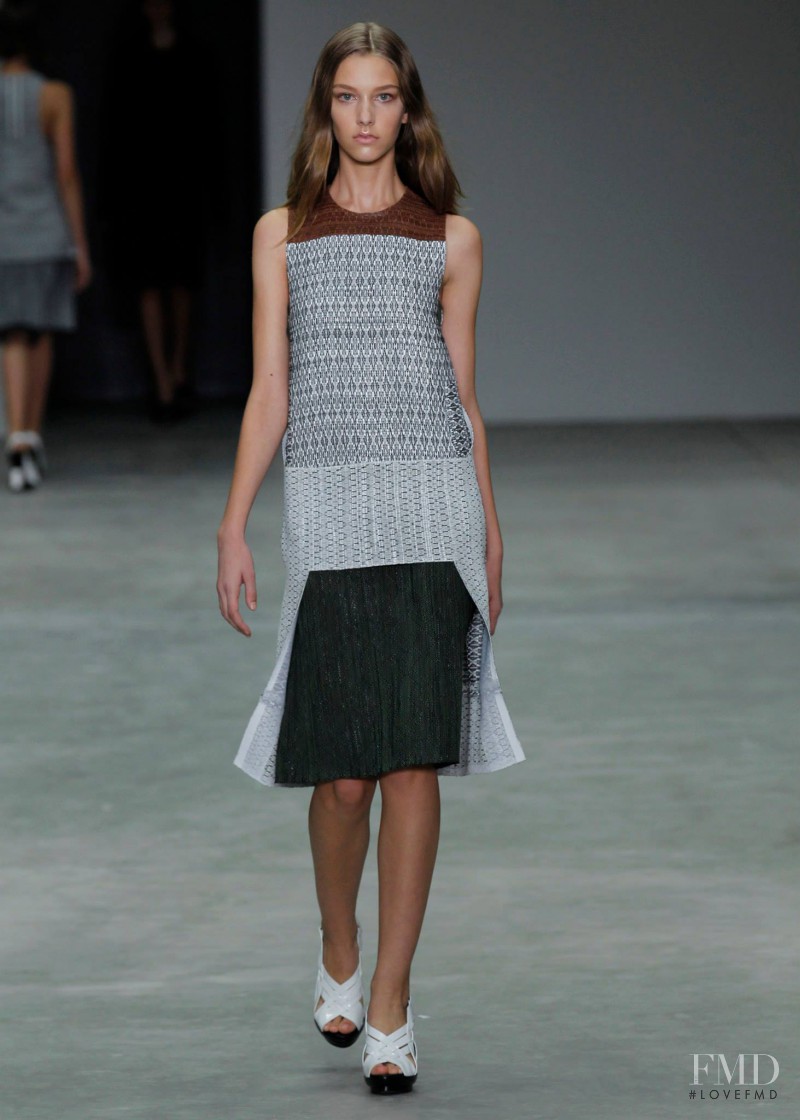 Sarah Harper featured in  the Calvin Klein 205W39NYC fashion show for Spring/Summer 2014