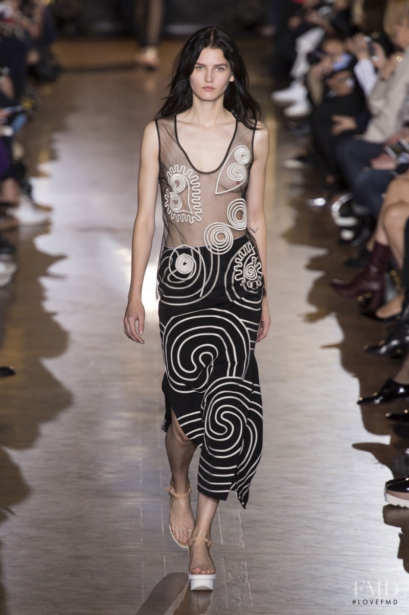 Katlin Aas featured in  the Stella McCartney fashion show for Spring/Summer 2016
