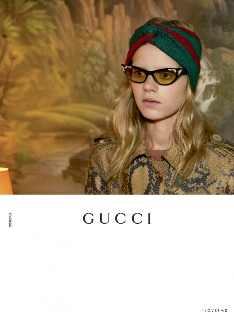 Kadri Vahersalu featured in  the Gucci advertisement for Cruise 2016