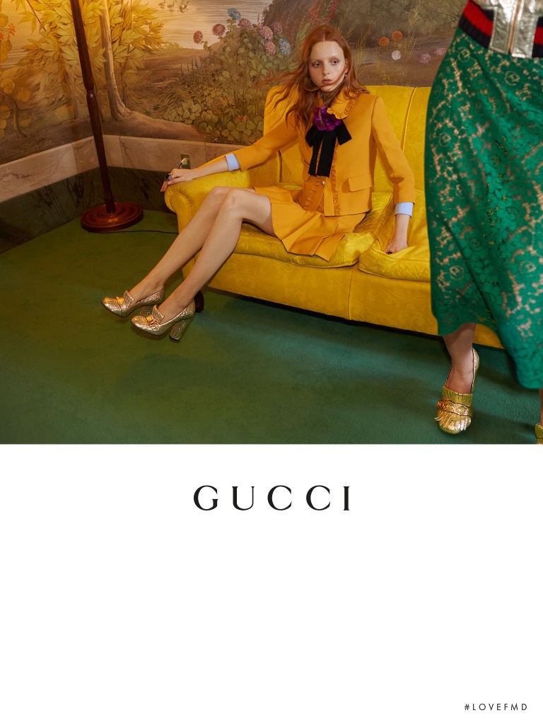 Madison Stubbington featured in  the Gucci advertisement for Cruise 2016