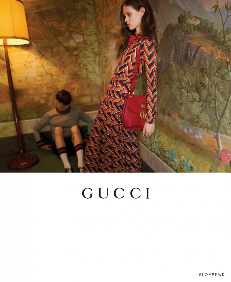 Avery Blanchard featured in  the Gucci advertisement for Cruise 2016