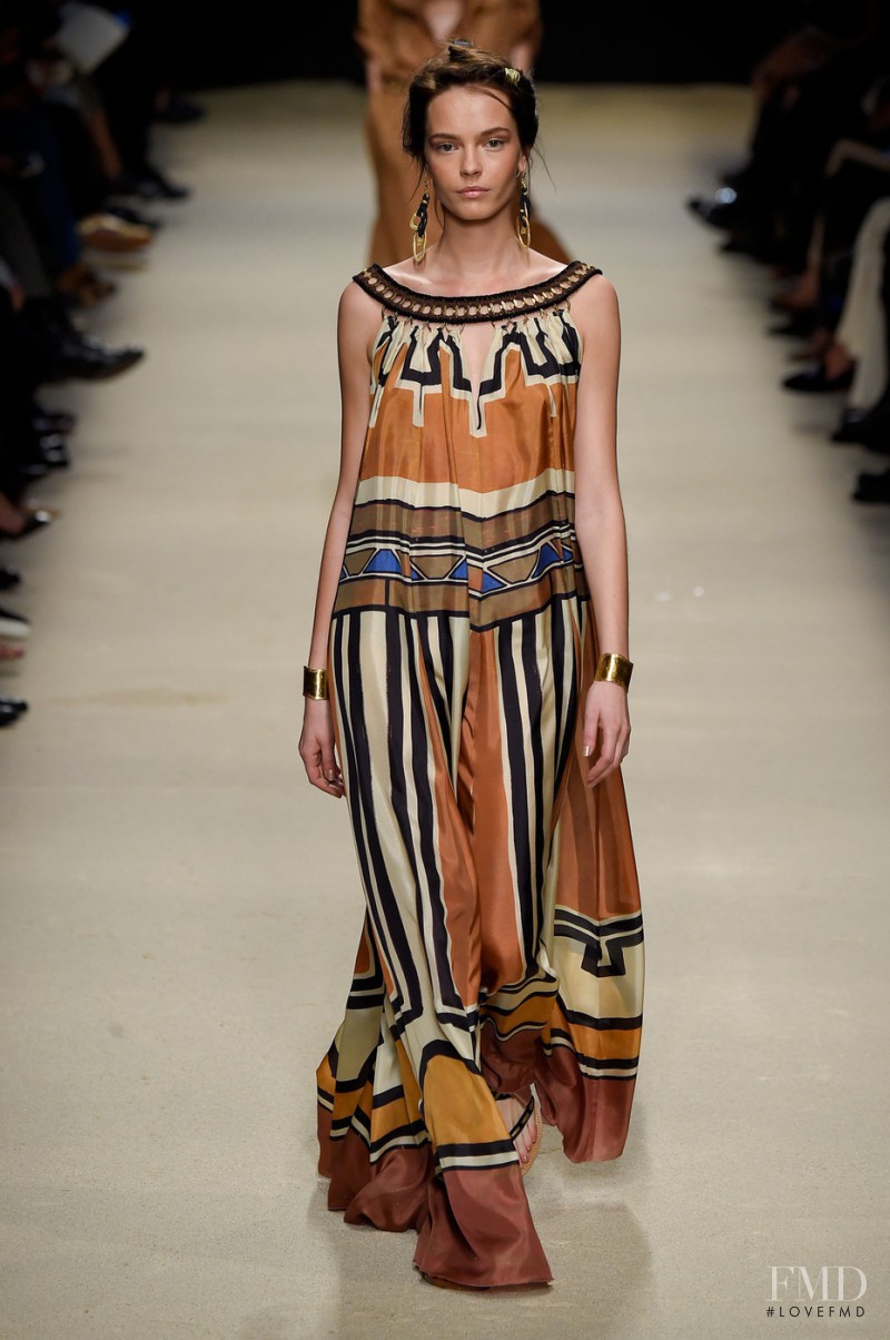 Mina Cvetkovic featured in  the Alberta Ferretti fashion show for Spring/Summer 2016