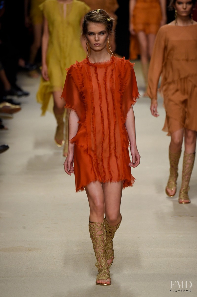 Sandra Schmidt featured in  the Alberta Ferretti fashion show for Spring/Summer 2016