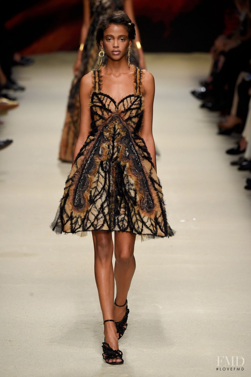 Aya Jones featured in  the Alberta Ferretti fashion show for Spring/Summer 2016