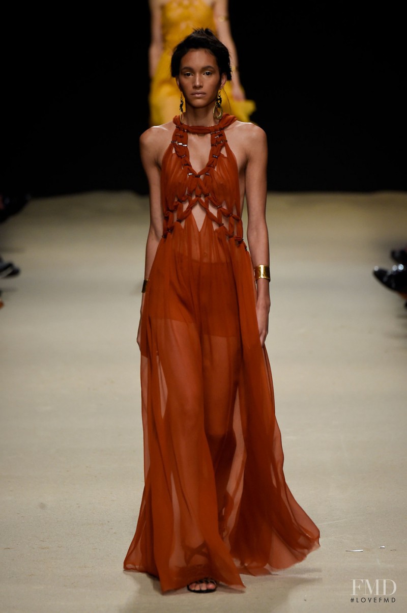 Hanne Linhares featured in  the Alberta Ferretti fashion show for Spring/Summer 2016