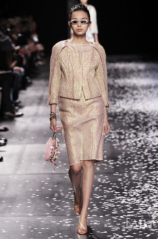 Xiao Wen Ju featured in  the Nina Ricci fashion show for Spring/Summer 2013