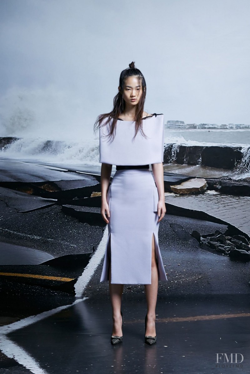 Hyun Ji Shin featured in  the Toni Maticevski fashion show for Autumn/Winter 2015