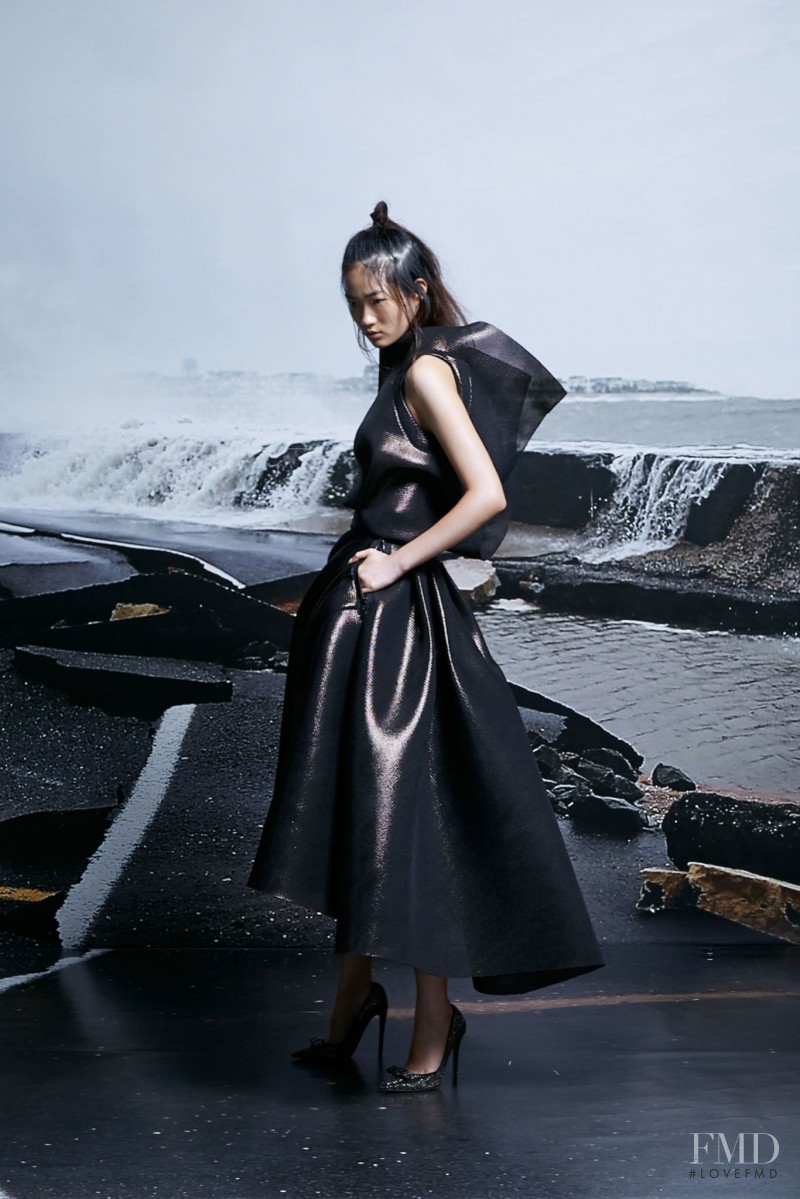 Hyun Ji Shin featured in  the Toni Maticevski fashion show for Autumn/Winter 2015