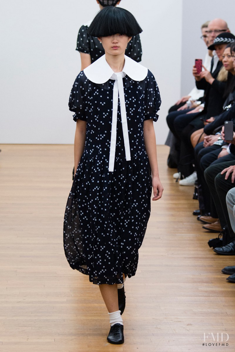 Hyun Ji Shin featured in  the Comme Des Garcons Comme Comme fashion show for Spring/Summer 2015