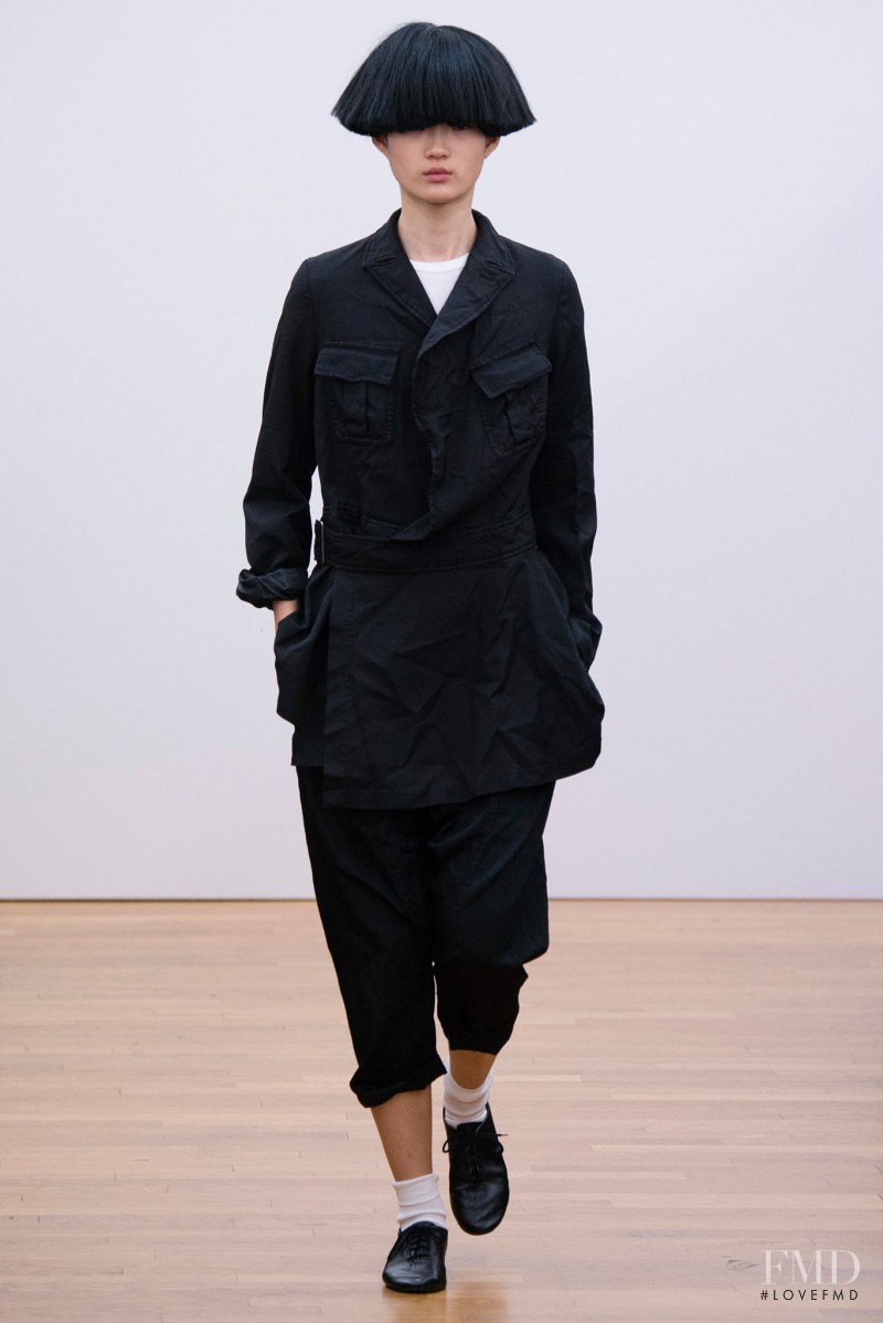 Hyun Ji Shin featured in  the Comme Des Garcons Comme Comme fashion show for Spring/Summer 2015