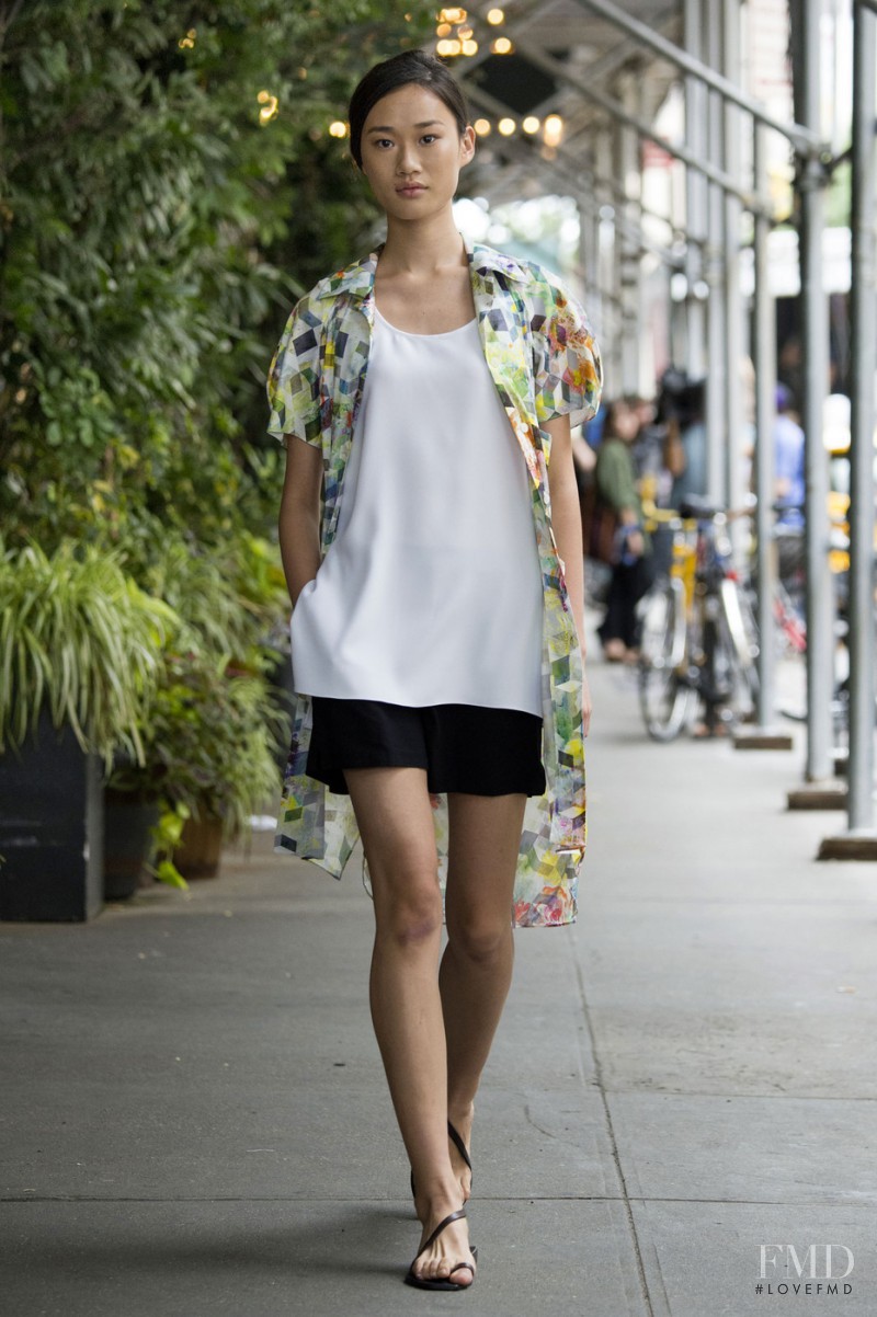 Hui Jun Zhang featured in  the Yeohlee fashion show for Spring/Summer 2015