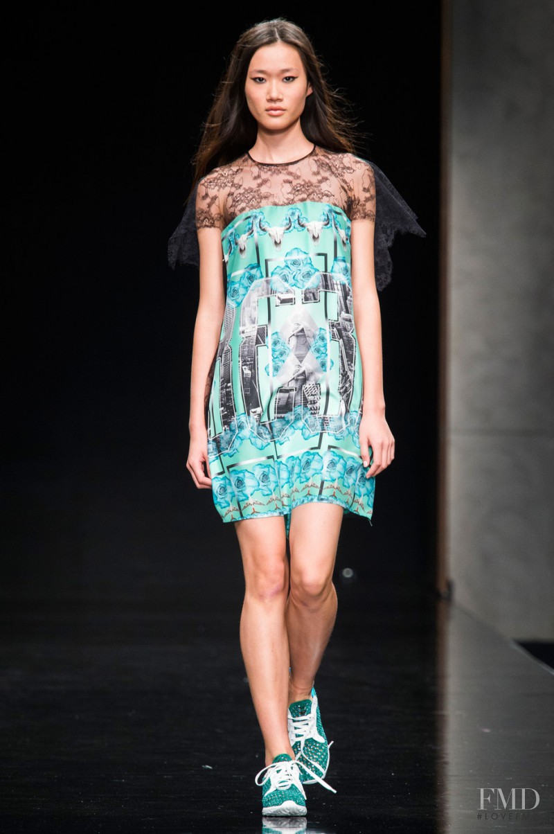 Hui Jun Zhang featured in  the John Richmond fashion show for Spring/Summer 2015