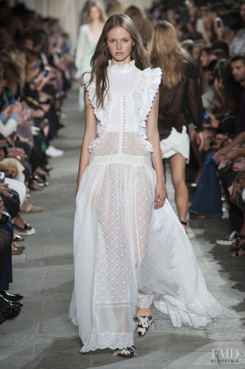 Avery Blanchard featured in  the Philosophy di Lorenzo Serafini fashion show for Spring/Summer 2016