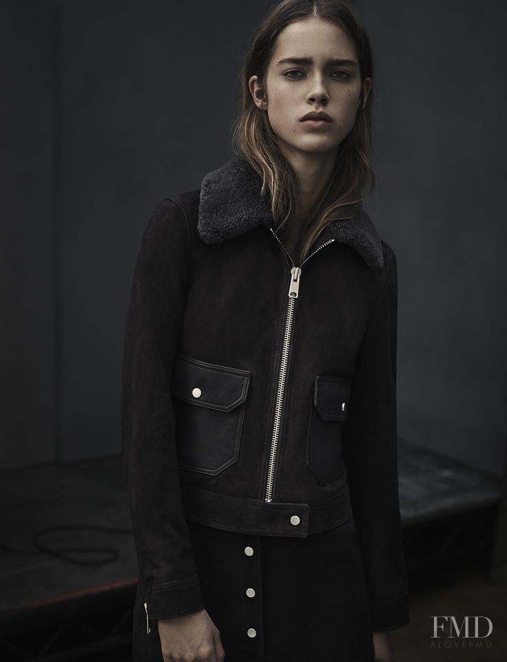 Julia Jamin featured in  the AllSaints lookbook for Winter 2015