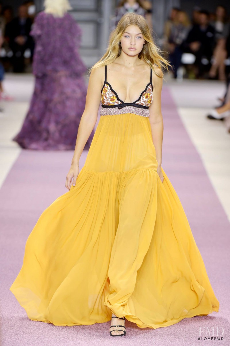 Gigi Hadid featured in  the Giambattista Valli fashion show for Spring/Summer 2016