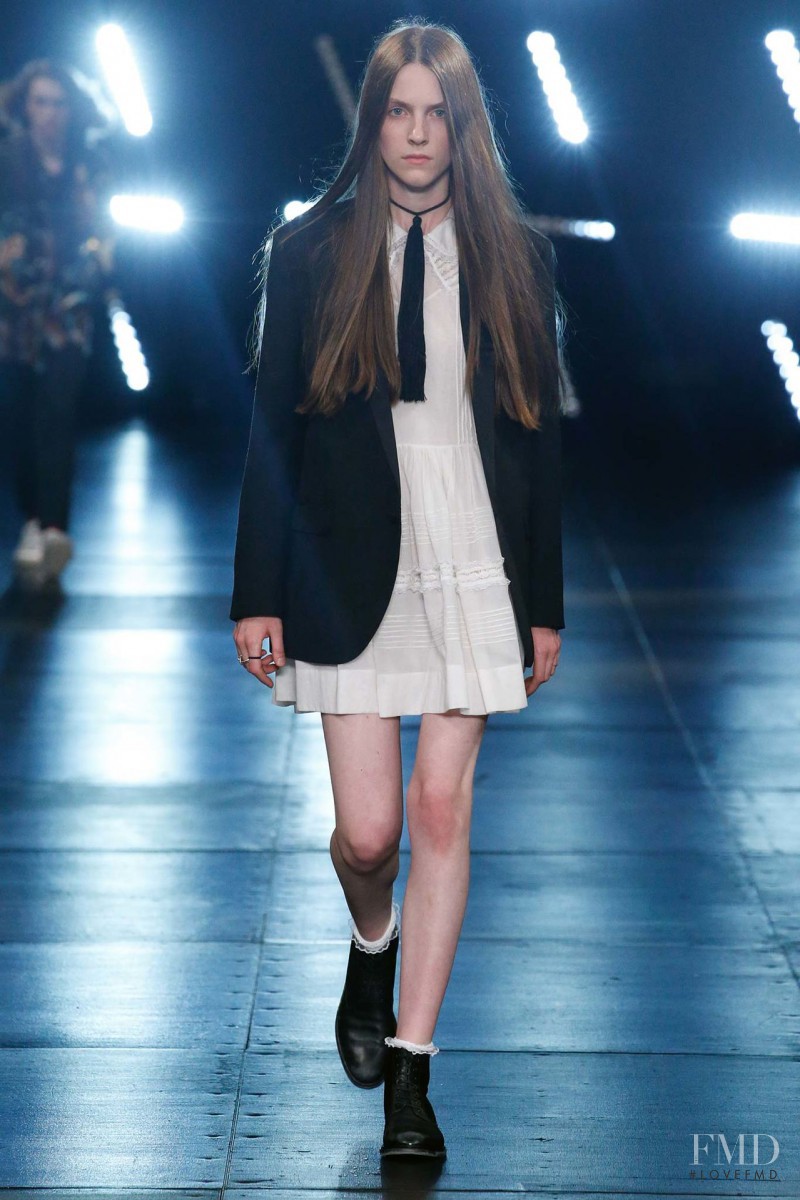 Grace Booth featured in  the Saint Laurent fashion show for Spring/Summer 2016