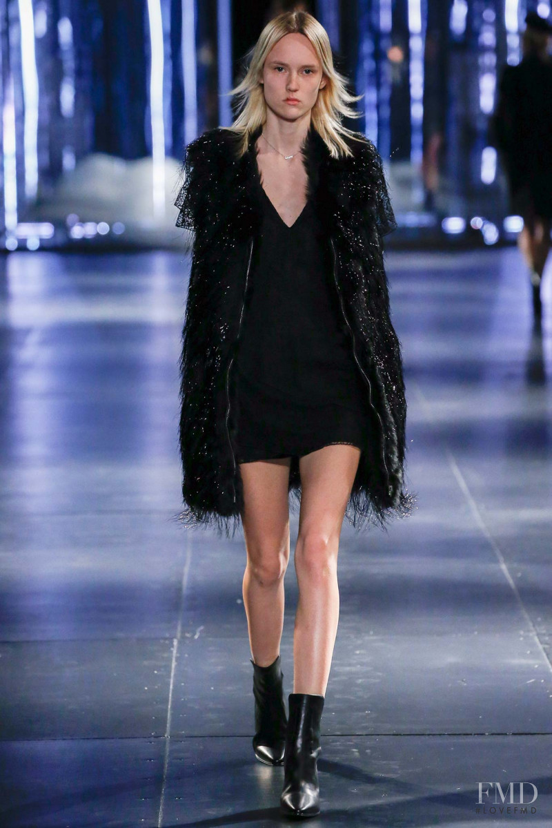 Harleth Kuusik featured in  the Saint Laurent fashion show for Autumn/Winter 2015