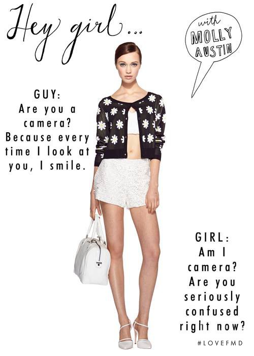 Haley Sutton featured in  the Alice + Olivia Hey Girl catalogue for Spring/Summer 2014