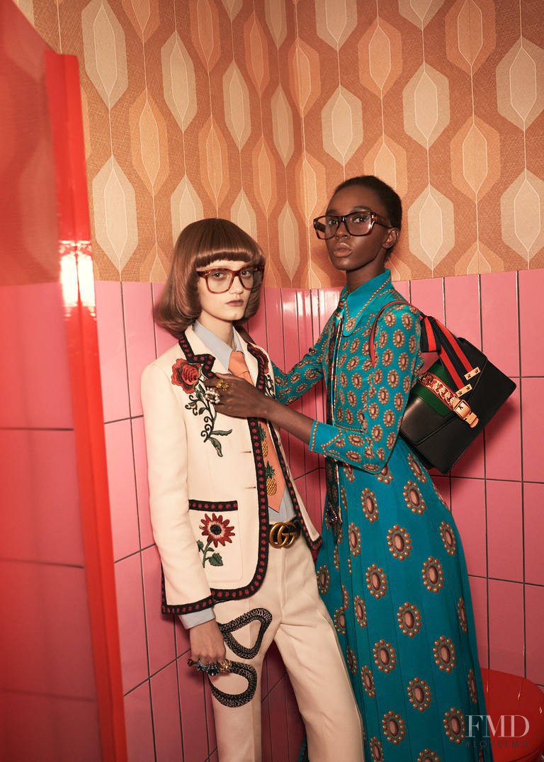 Nicole Atieno featured in  the Gucci advertisement for Spring/Summer 2016