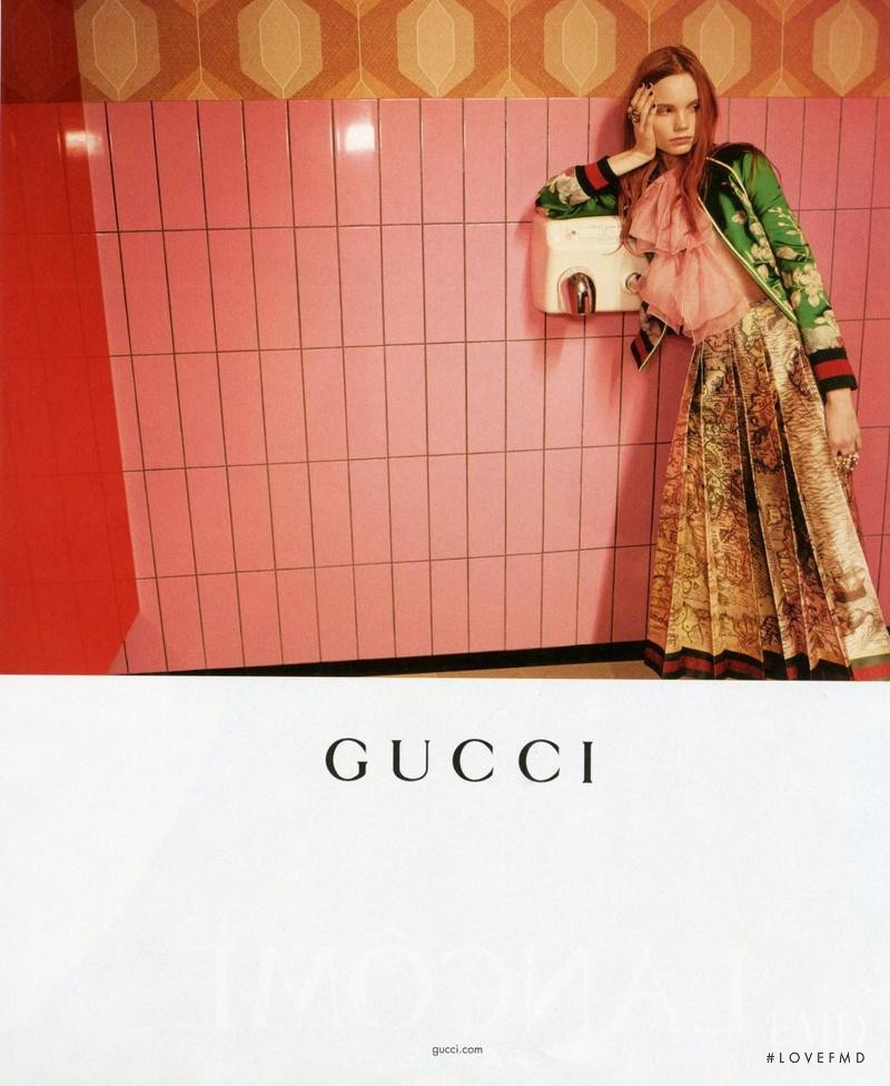 Polina Oganicheva featured in  the Gucci advertisement for Spring/Summer 2016