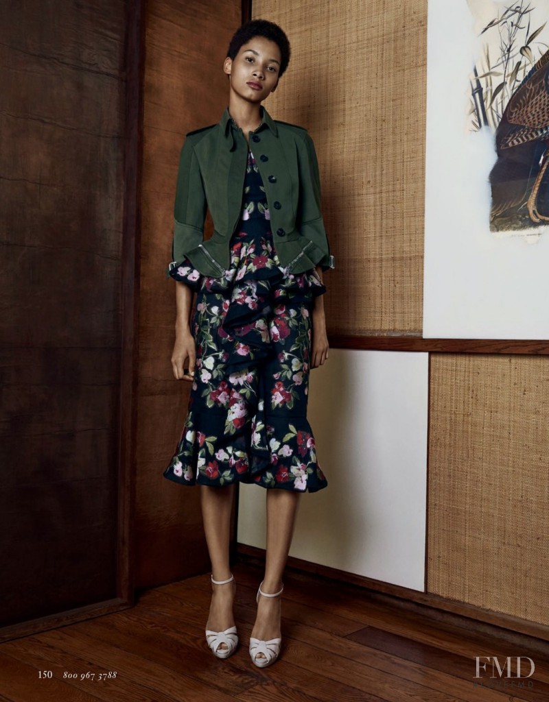 Lineisy Montero featured in  the Bergdorf Goodman advertisement for Resort 2016