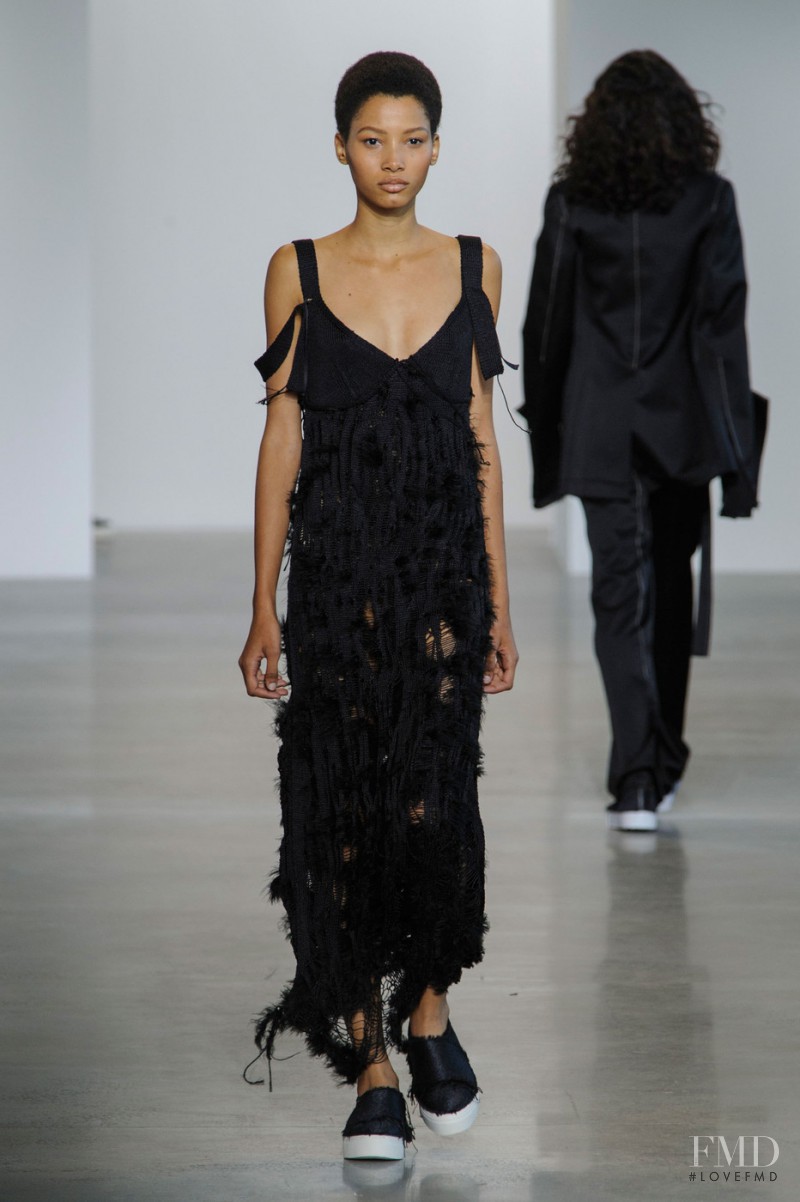 Lineisy Montero featured in  the Calvin Klein 205W39NYC fashion show for Spring/Summer 2016