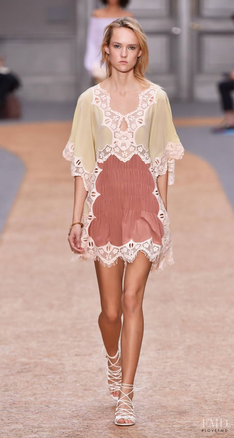 Harleth Kuusik featured in  the Chloe fashion show for Spring/Summer 2016