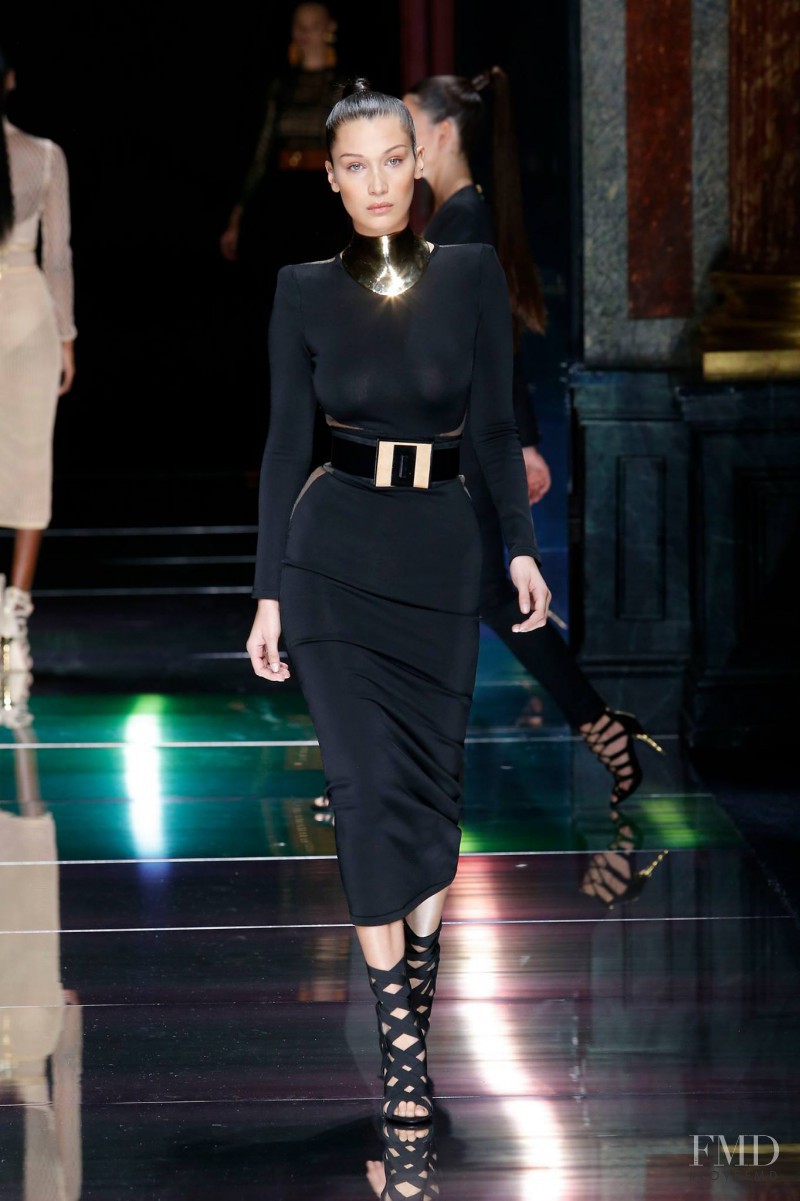 Bella Hadid featured in  the Balmain fashion show for Spring/Summer 2016