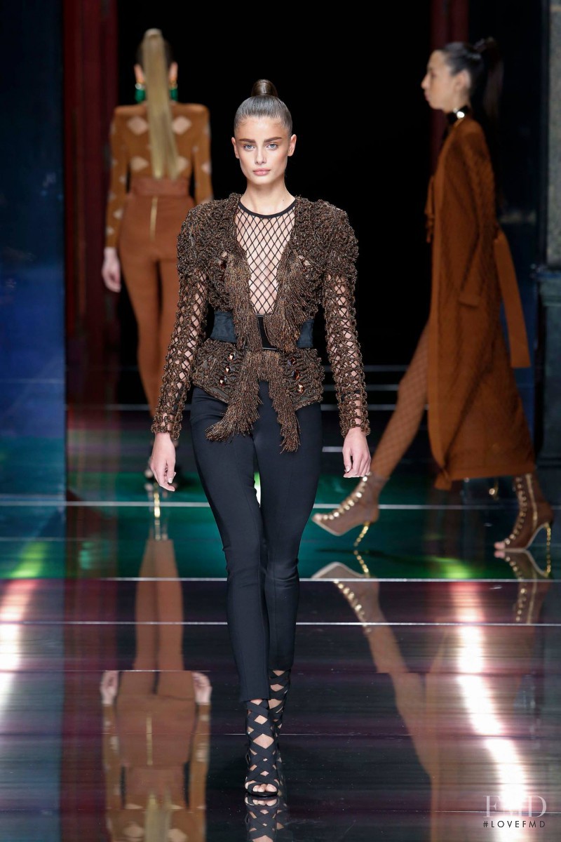 Taylor Hill featured in  the Balmain fashion show for Spring/Summer 2016
