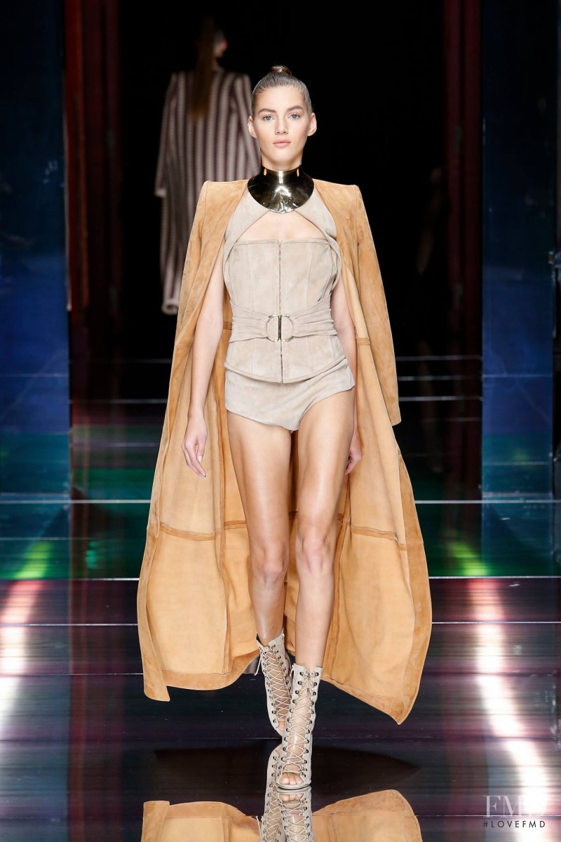 Valery Kaufman featured in  the Balmain fashion show for Spring/Summer 2016