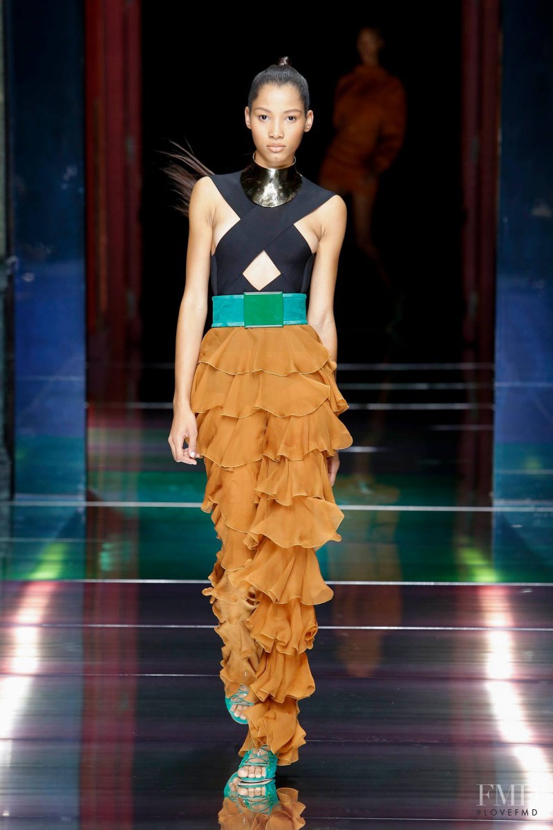 Lineisy Montero featured in  the Balmain fashion show for Spring/Summer 2016