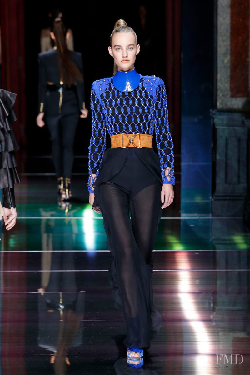 Maartje Verhoef featured in  the Balmain fashion show for Spring/Summer 2016