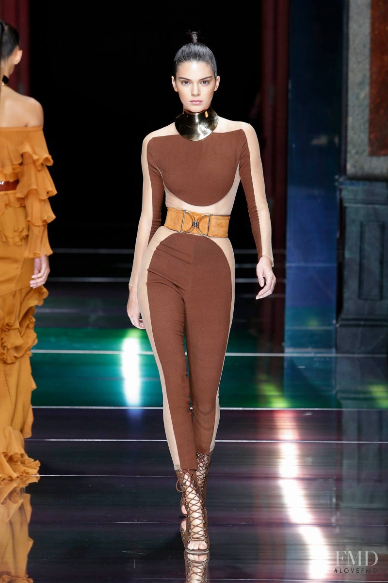 Kendall Jenner featured in  the Balmain fashion show for Spring/Summer 2016